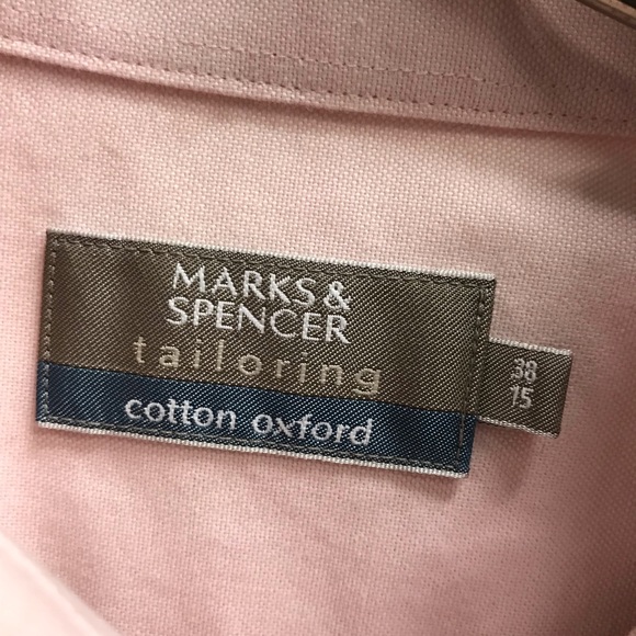 Marks & Spencer Shirts Marks And Spencer Pink Long Sleeved Oxford